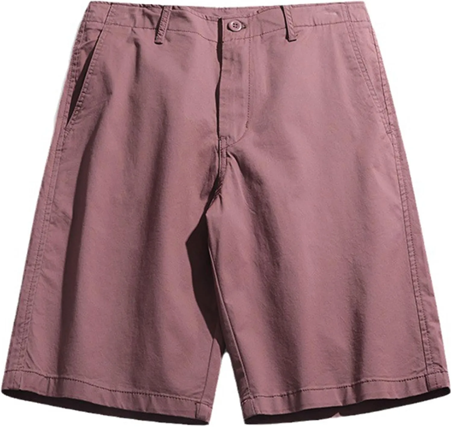 Mens Shorts Cotton Straight Shorts Men's Casual Flat Front Chino Shorts Relaxed Fit Slacks Shorts Summer Cargo Sports