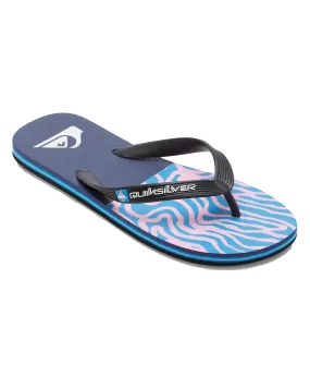 Molokai Art II Flip Flops in Black, Blue & Pink
