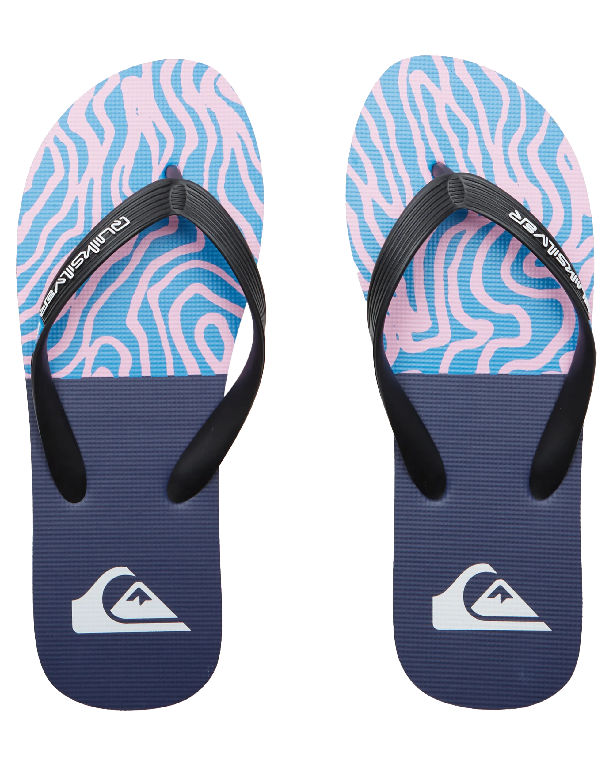 Molokai Art II Flip Flops in Black, Blue & Pink