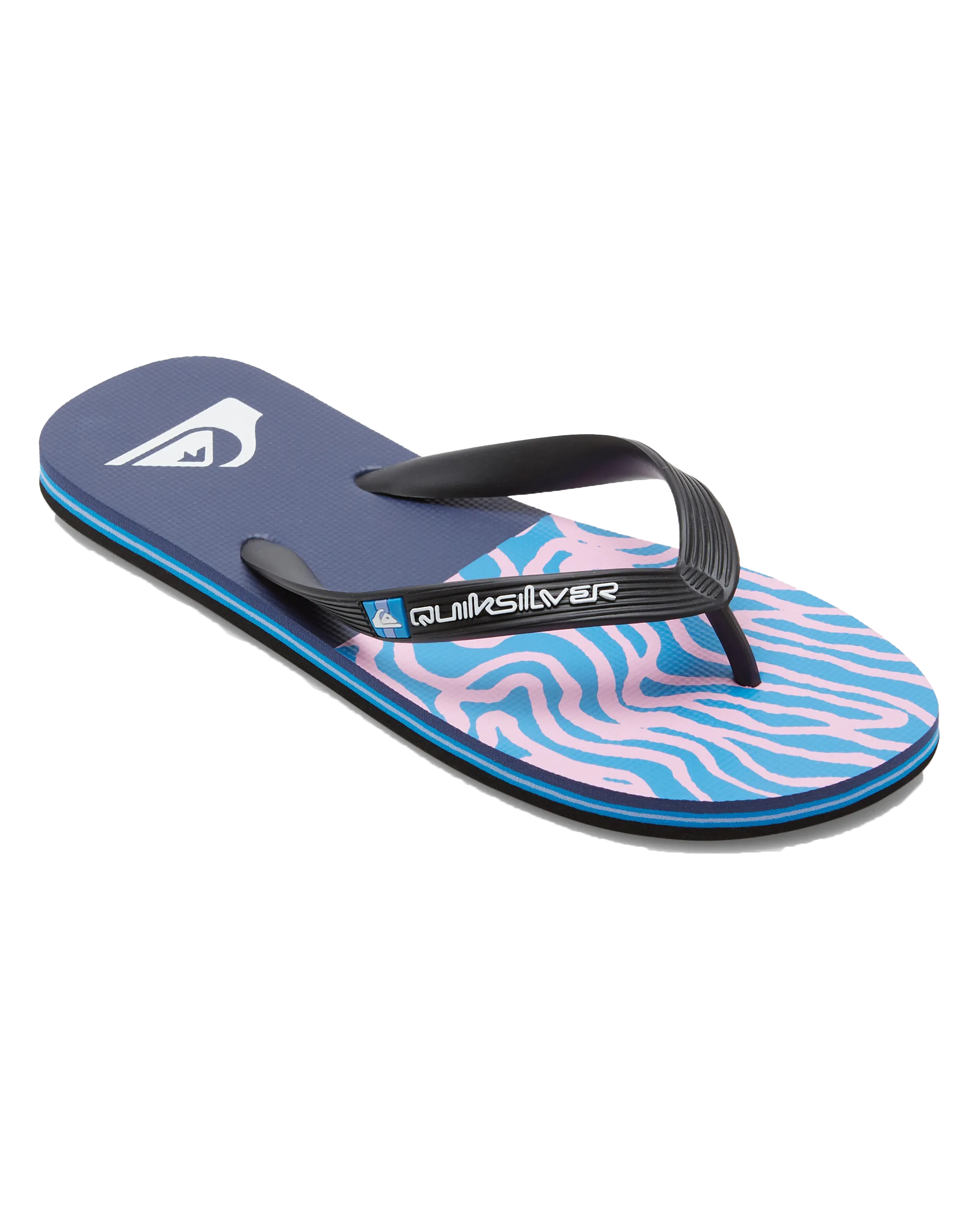Molokai Art II Flip Flops in Black, Blue & Pink