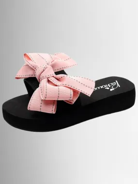 Playful Summer Bow Slides By Liv and Mia