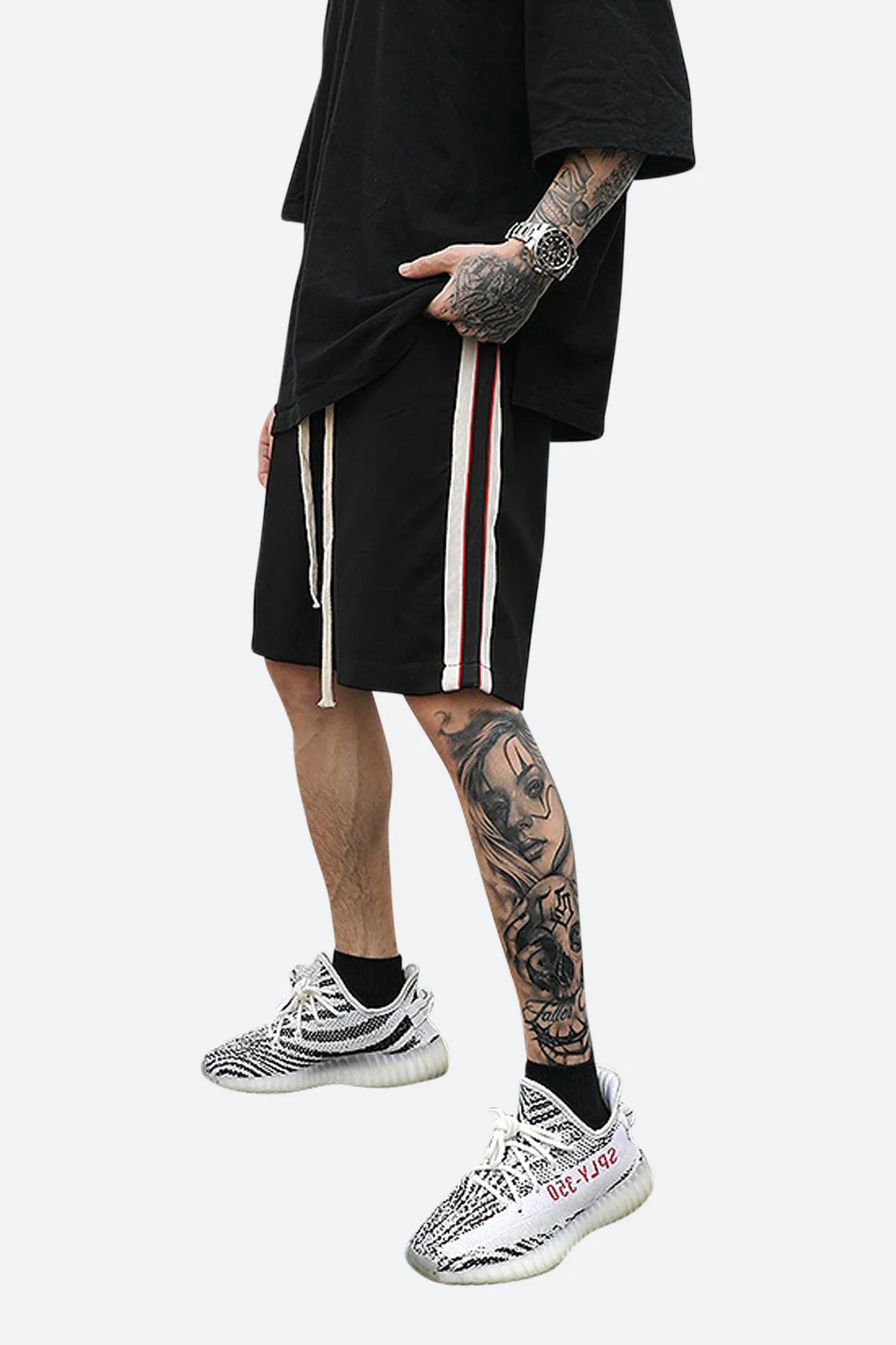 POLY COTTON STRIPE SHORTS