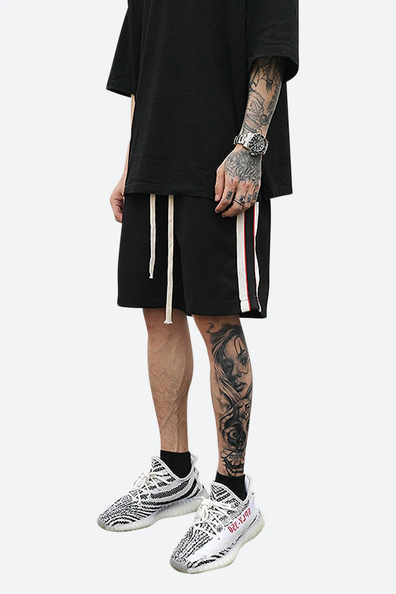 POLY COTTON STRIPE SHORTS