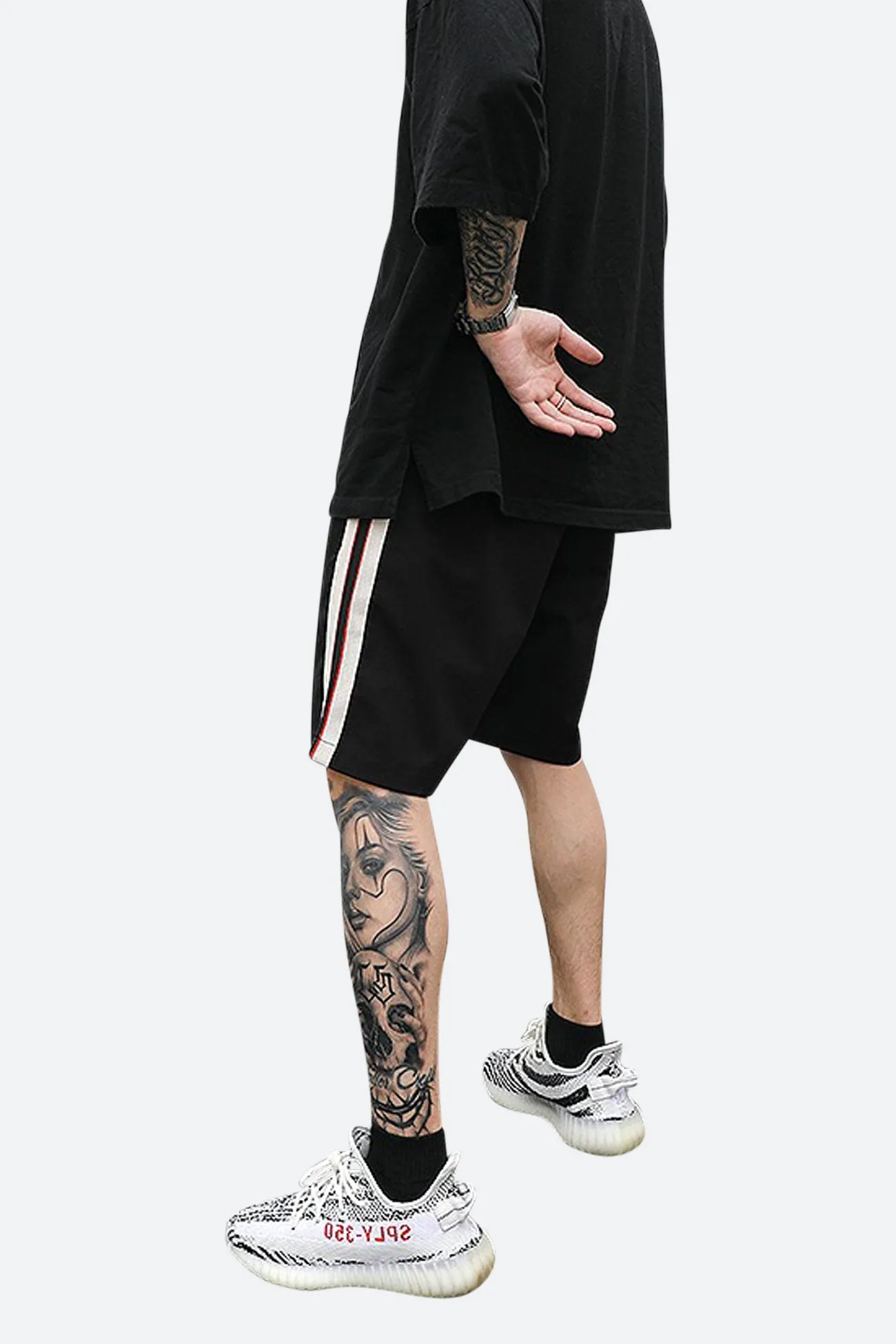 POLY COTTON STRIPE SHORTS