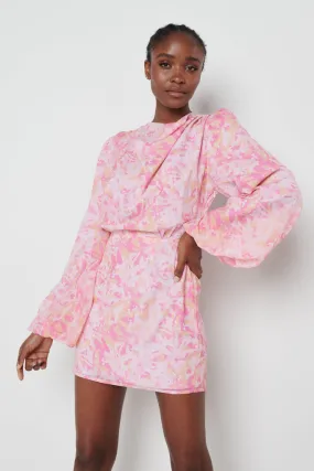 Rachel Pleated Mini Dress (Pink)