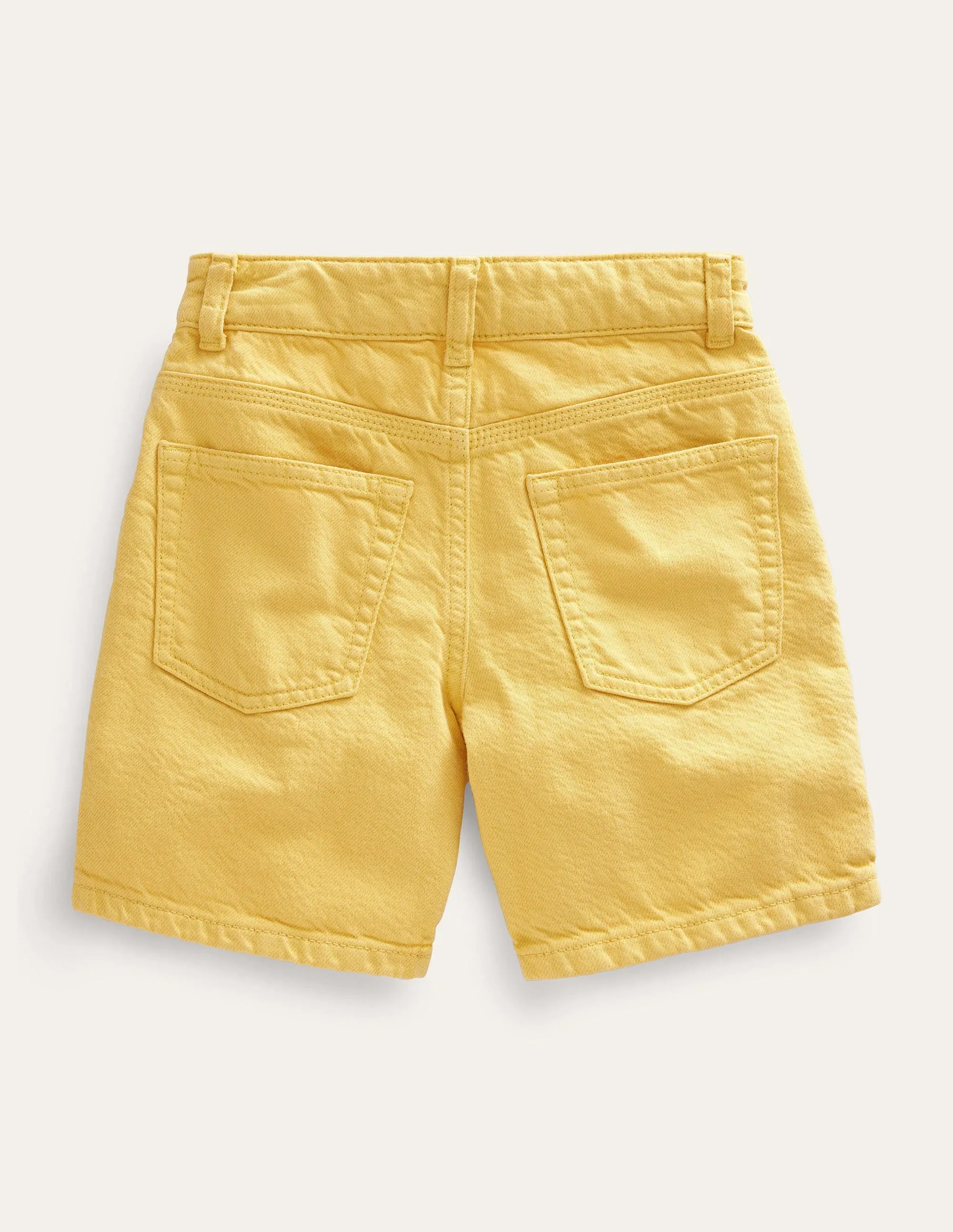 Relaxed Denim Shorts-Yellow