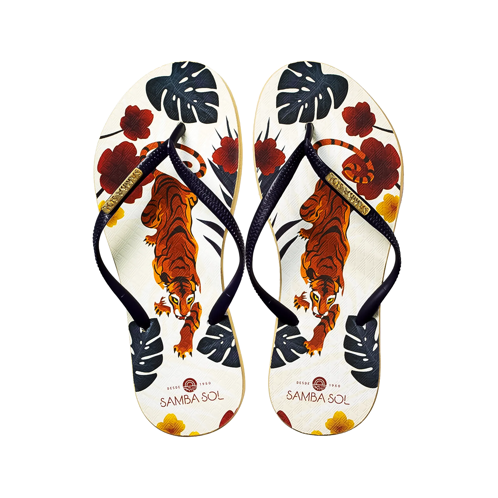 Samba Sol Women’s Fashion Collection Flip Flops - Tiger