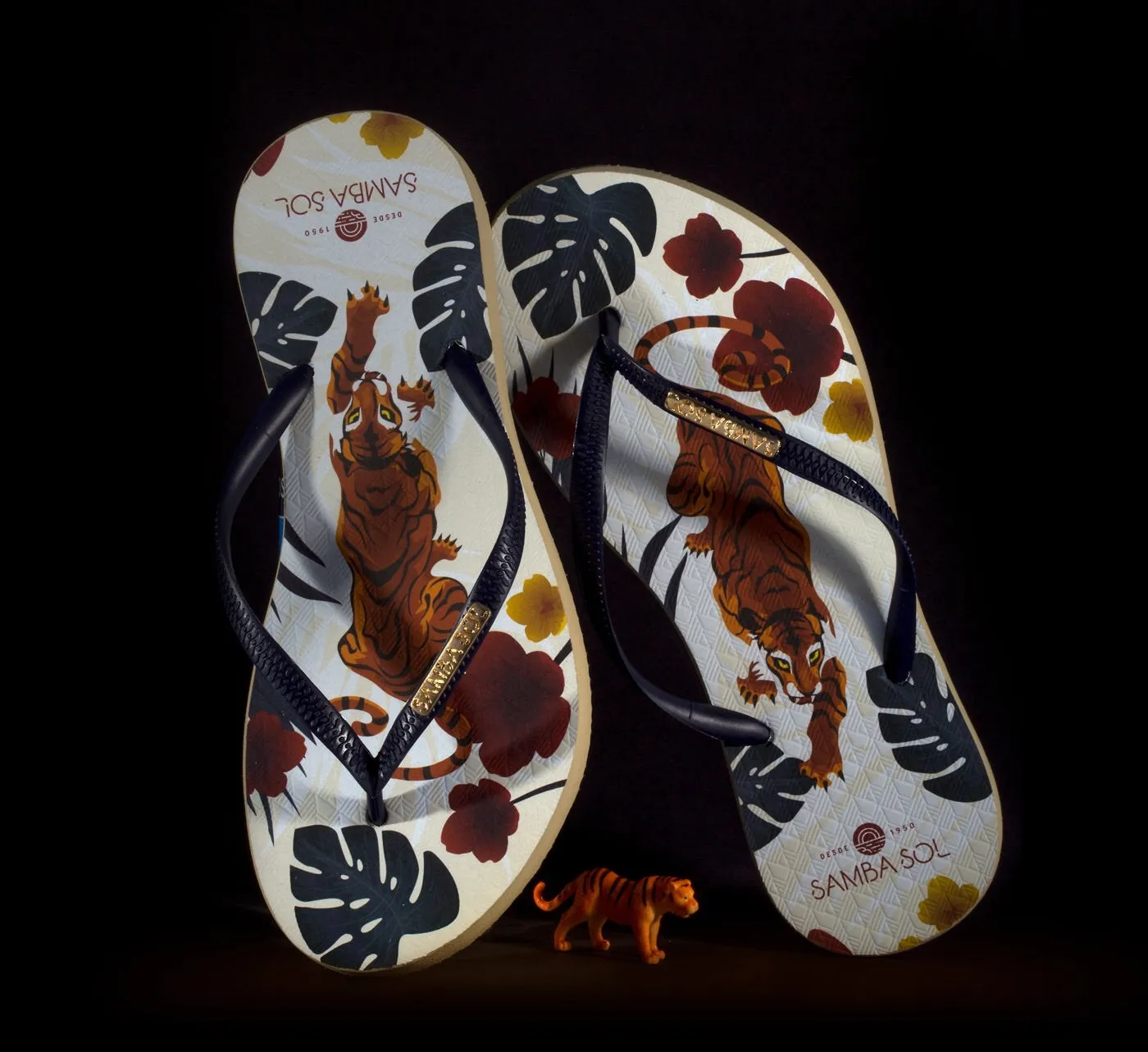 Samba Sol Women’s Fashion Collection Flip Flops - Tiger