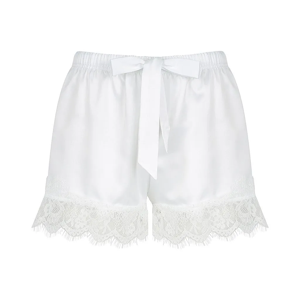 Satin Personalised Lace Camisole Set - White