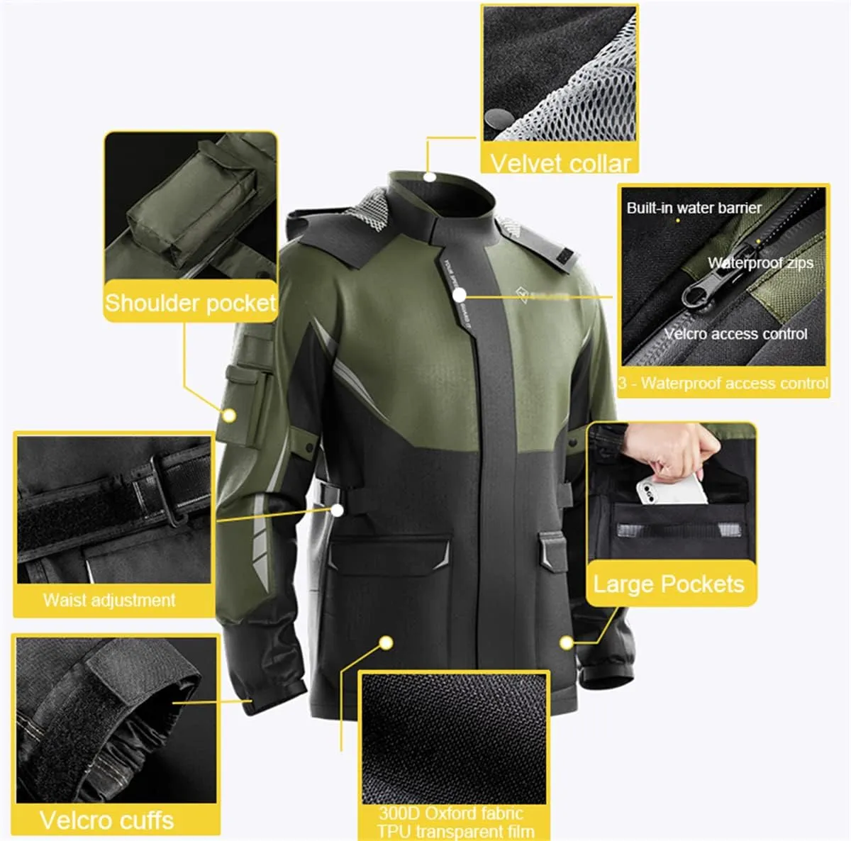 scosao Rain Suit for Men Women Waterproof Rain Gear Lightweight Rain Coats Breathable Rainwear Jacket Pants