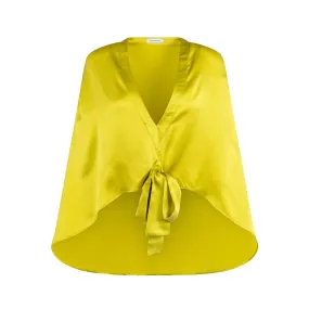 Silk Charmeuse Cape Blouse