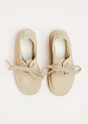 Suede Lace-up Espadrilles in Beige (24-35EU)