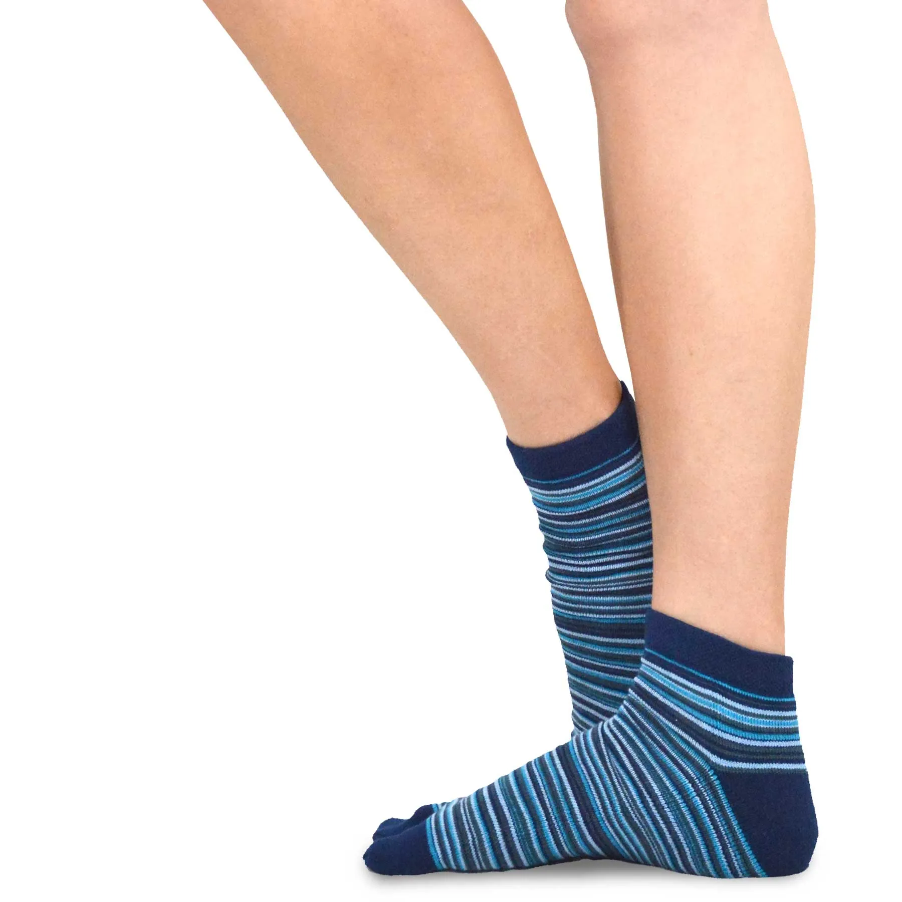 TeeHee Socks Unisex Casual Cotton Big Toe Mini Stripe 3-Pack (11720)