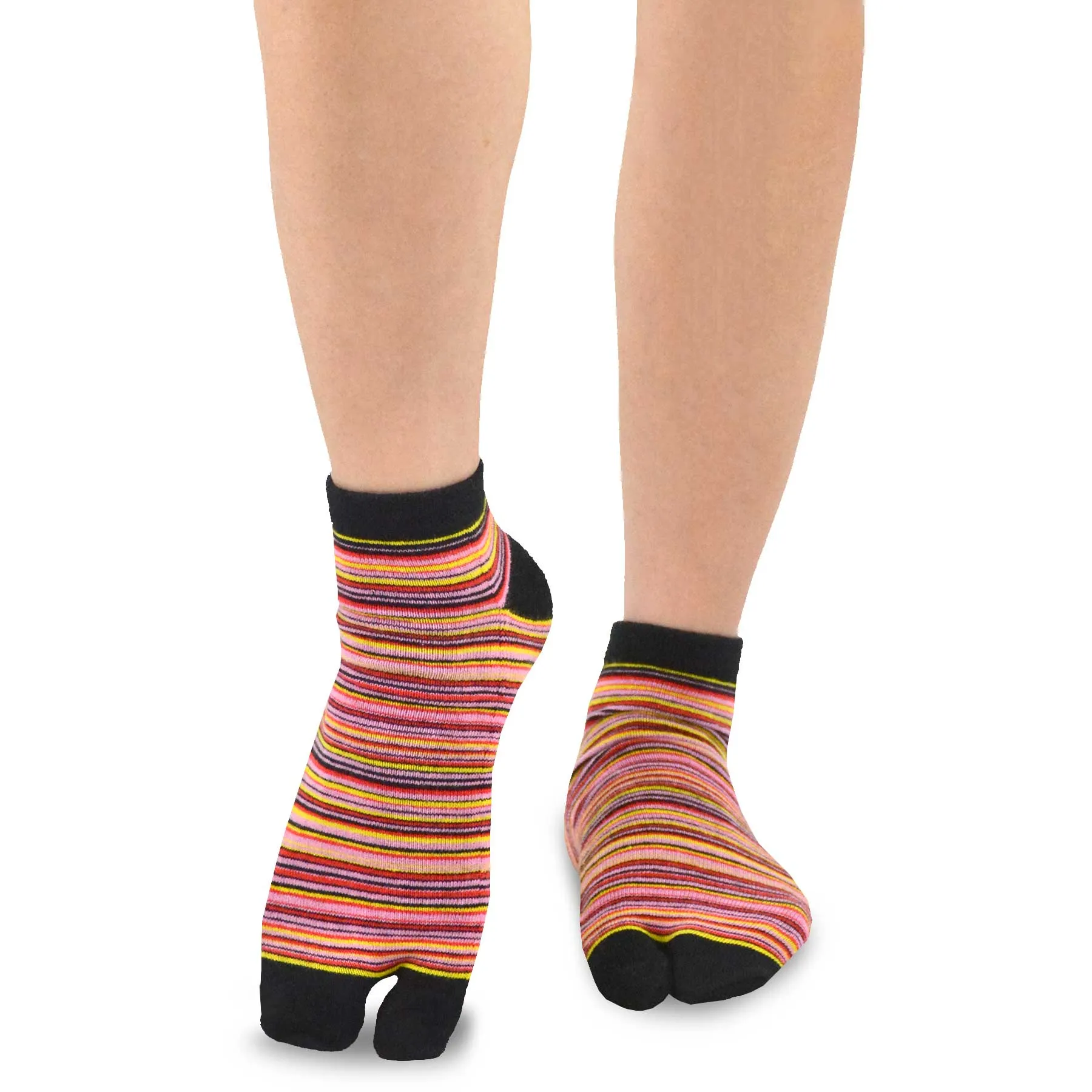 TeeHee Socks Unisex Casual Cotton Big Toe Mini Stripe 3-Pack (11720)