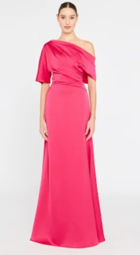 Theia Remi Draped Gown Passionfruit