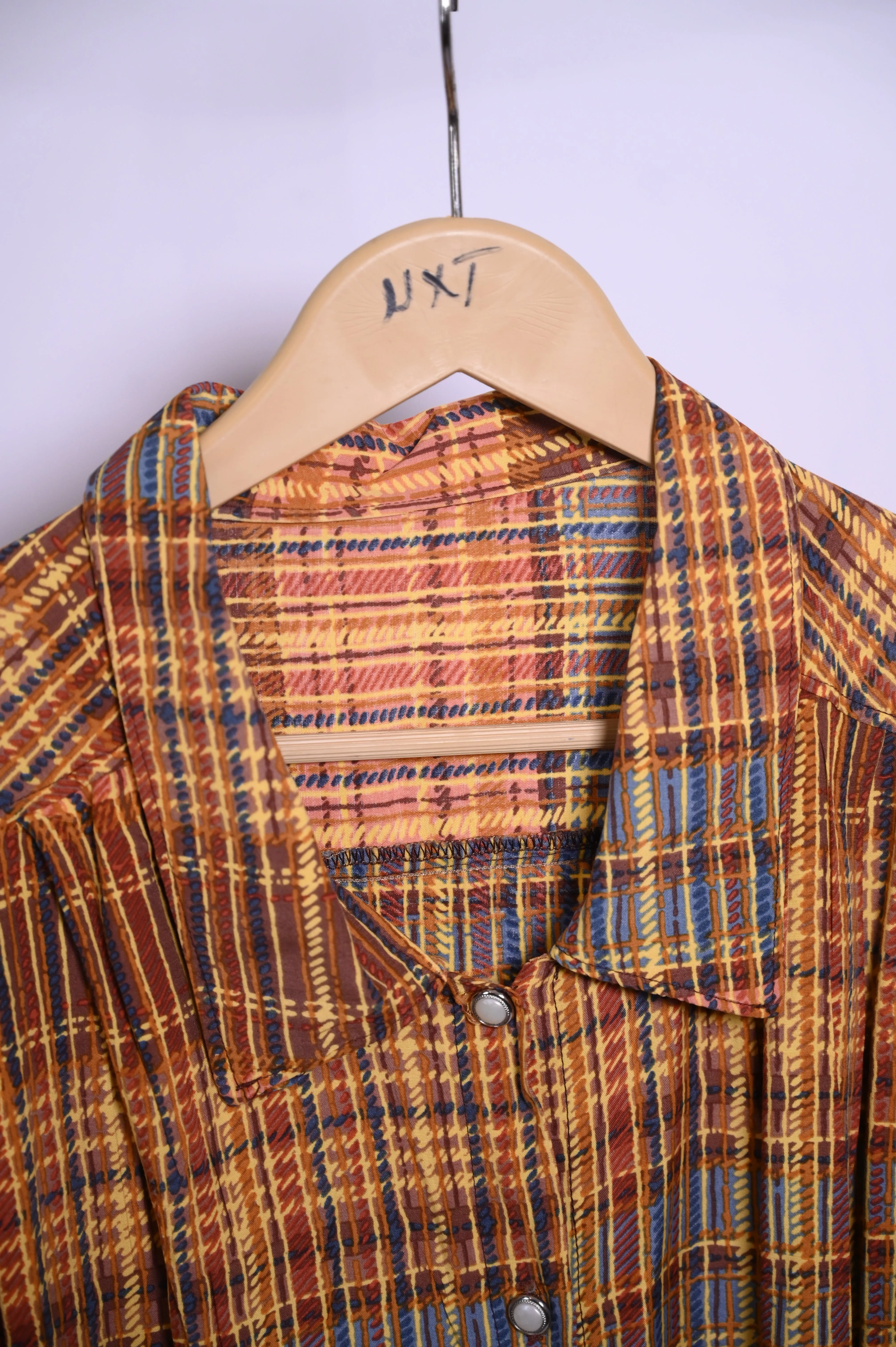 Thriftyfy Orange and brown Blouse – Large