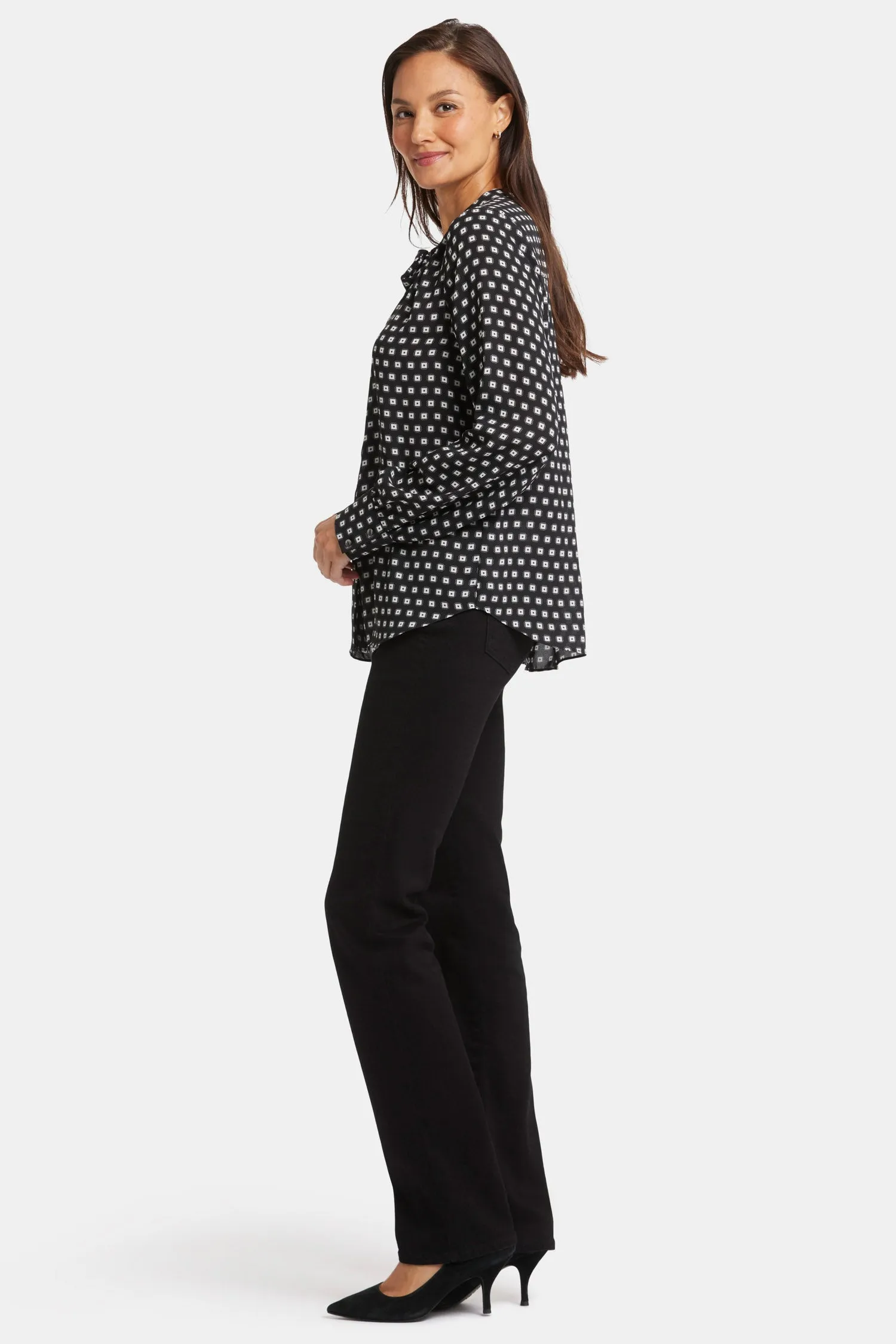 Tie-Neck Blouse - Pearl Medallion