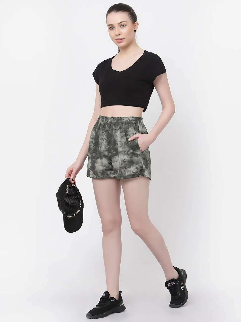 Uzarus Women's Relaxed Fit Printed Shorts with Side Pockets