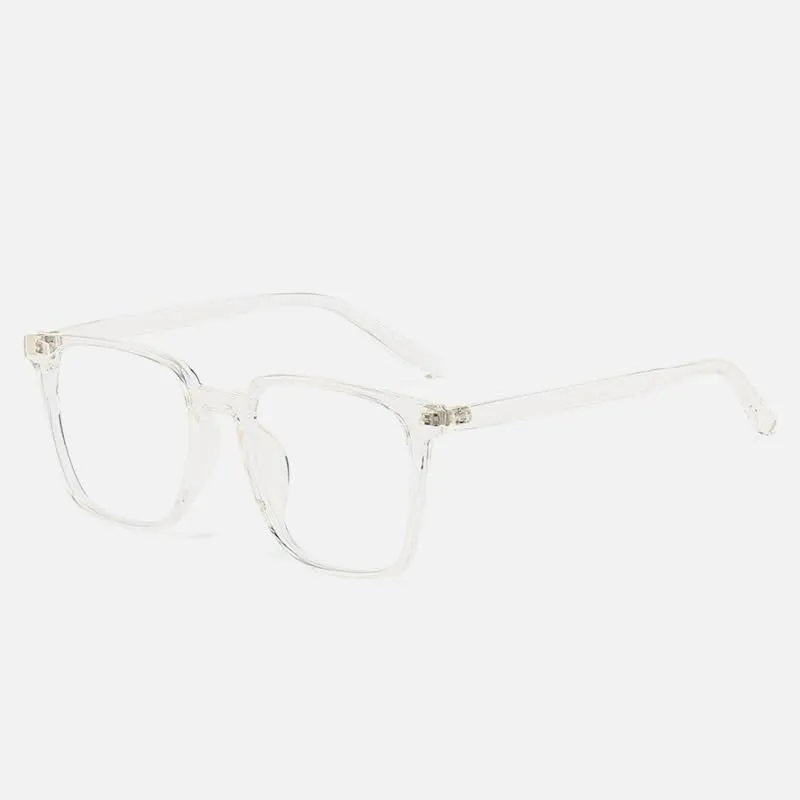 VENOAL Anti Glare Eyewear Blue Light Blocking Reading Glasses TR Frame Computer Readers Large Flat Light Mirror Square (Color : Clear, Size :  100)