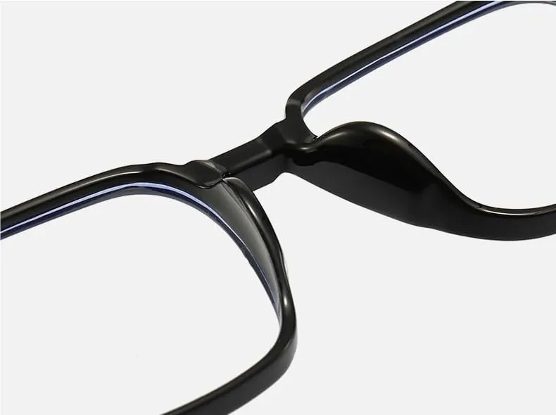 VENOAL Anti Glare Eyewear Blue Light Blocking Reading Glasses TR Frame Computer Readers Large Flat Light Mirror Square (Color : Clear, Size :  100)