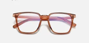 VENOAL Anti Glare Eyewear Blue Light Blocking Reading Glasses TR Frame Computer Readers Large Flat Light Mirror Square (Color : Orange, Size :  100)