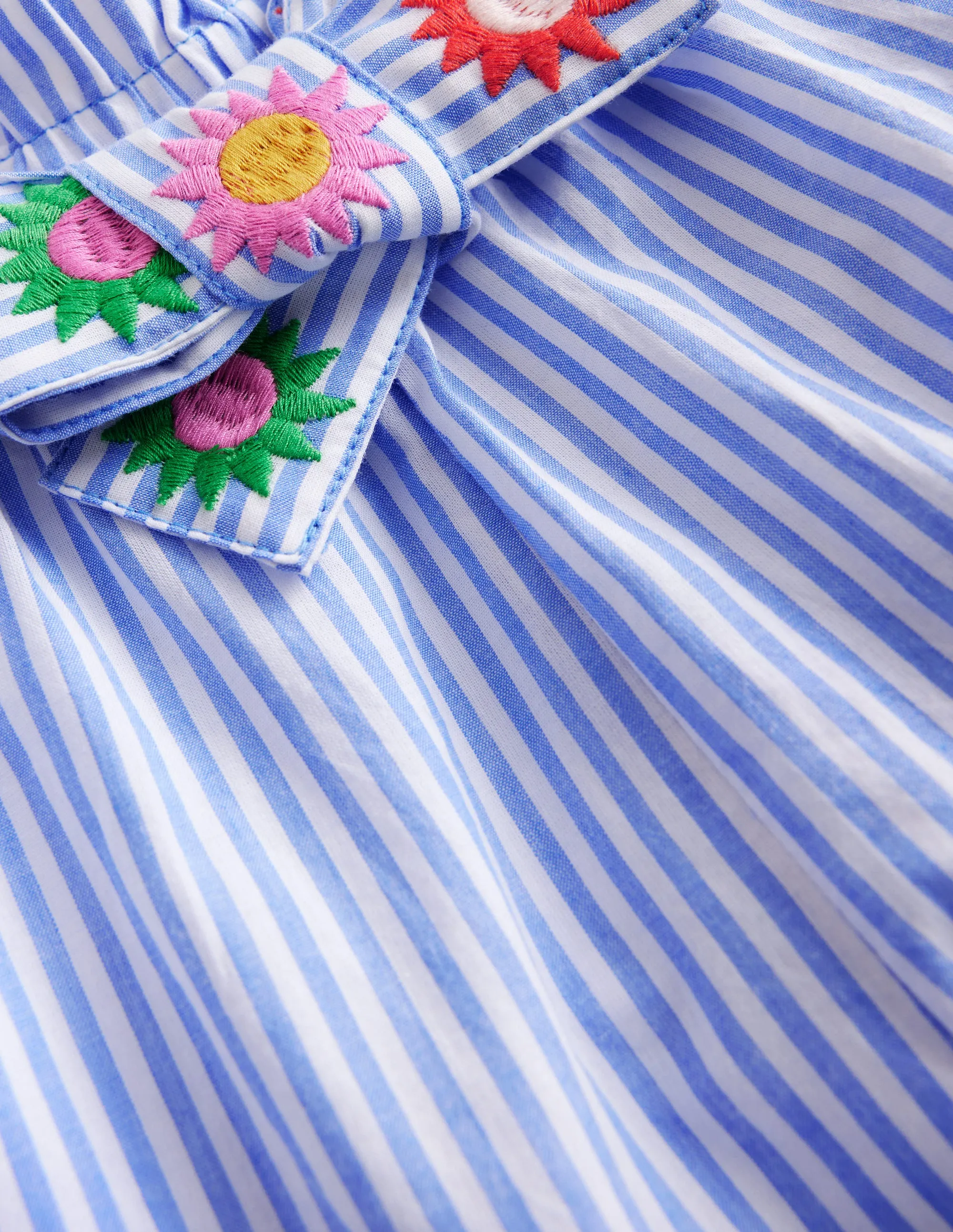 Wide Leg Trousers-Vintage Blue / Ivory Stripe