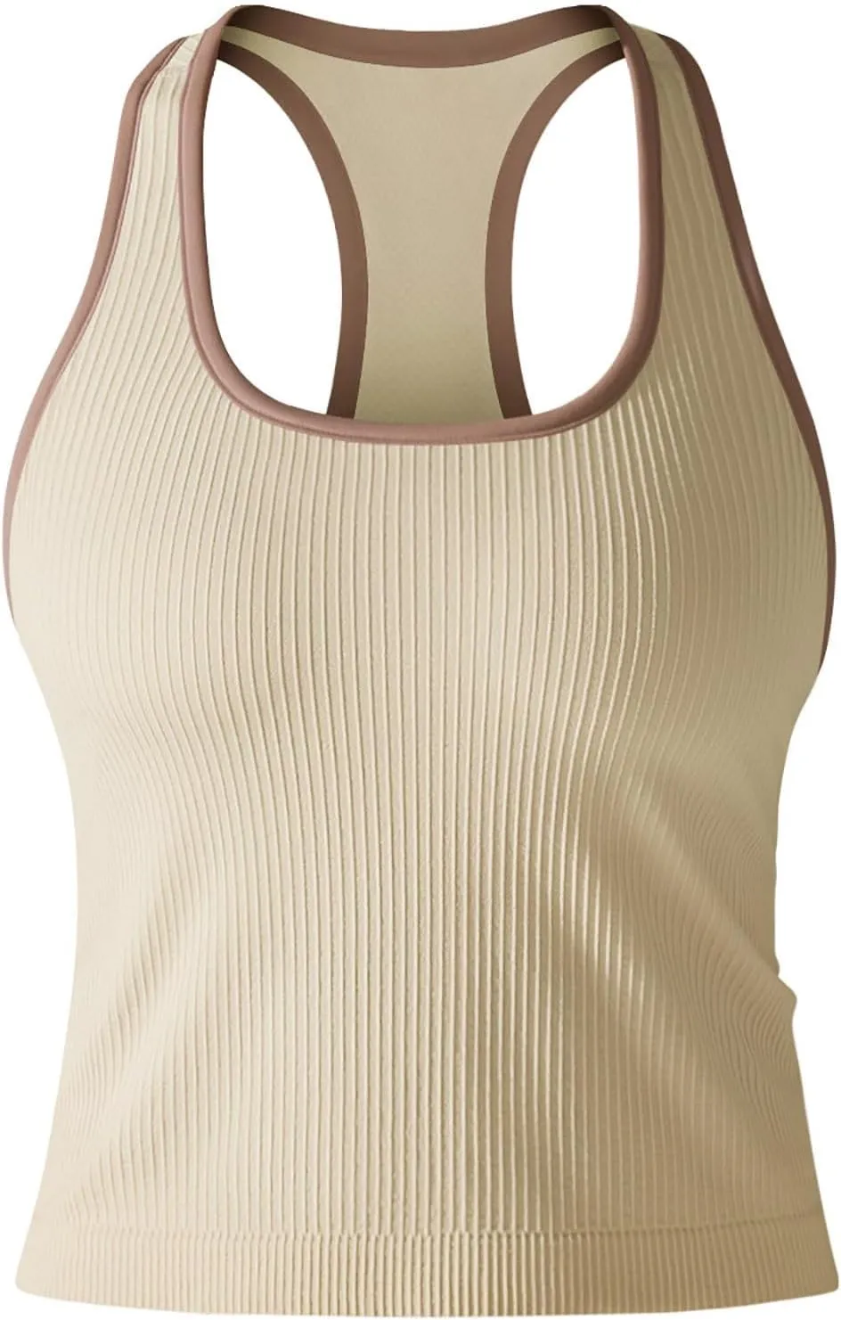 Women Athletic Workout Racerback Shirts, Summer Sleeveless Running Training Tank Tops Elastic Ribbed Slim Fit Clothes