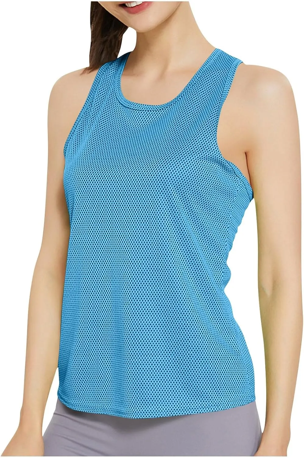 Women's Sleeveless Workout Shirts, Backless Drawstring Athletic Racerback Tank Loose Quick Dry Yoga Tops