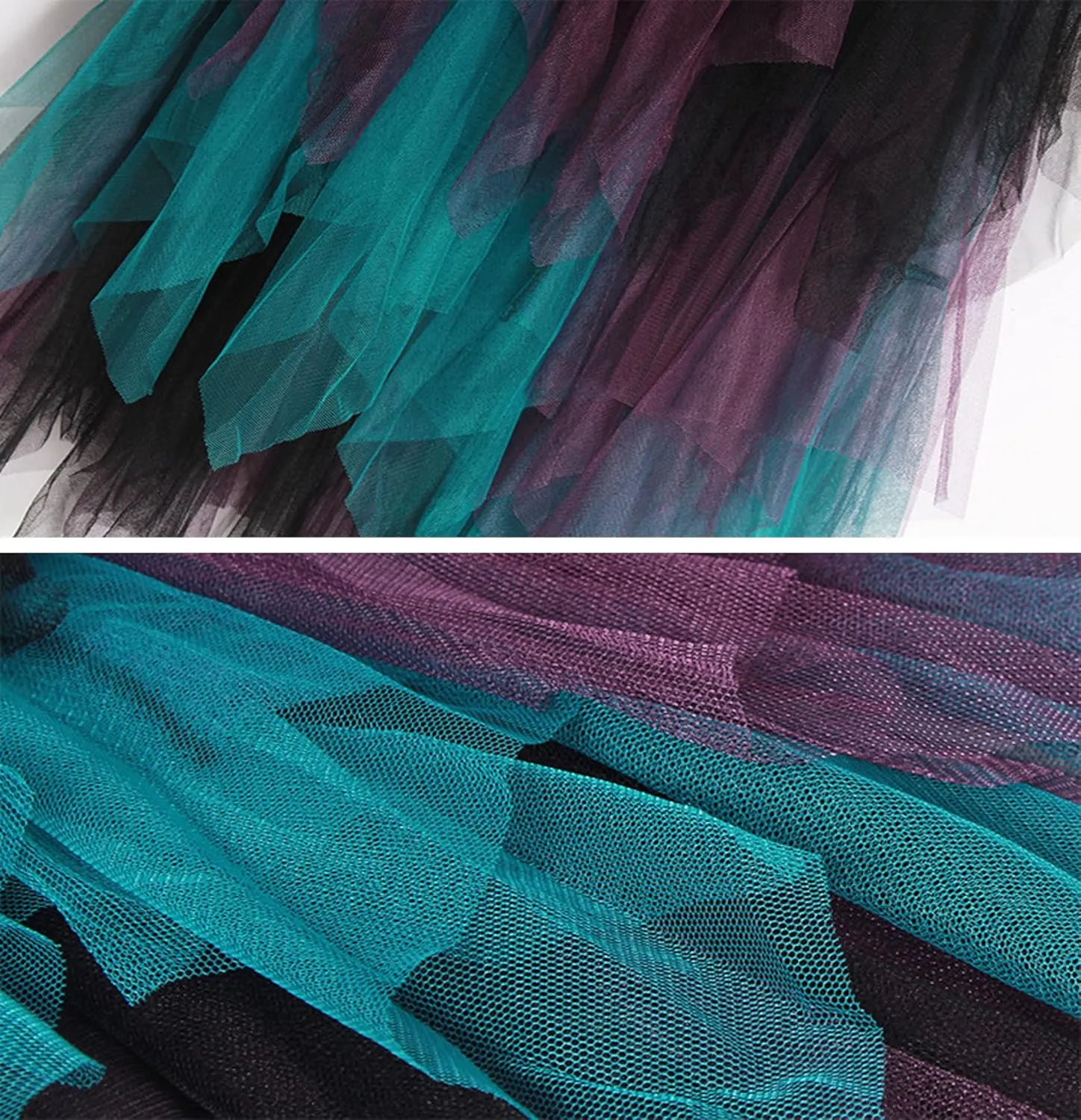 Womens Tulle Skirt Elastic High Waist Pleated A-line Fairy Skirt Layered Mesh Flowy Tutu Skirts