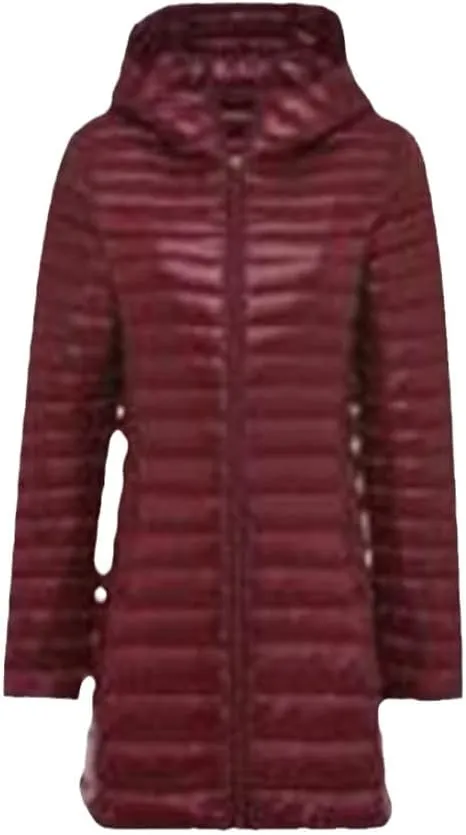 Women's Ultra Light Hooded Down Coat Packable Long-Sleeve Hodded Puffer Jacket