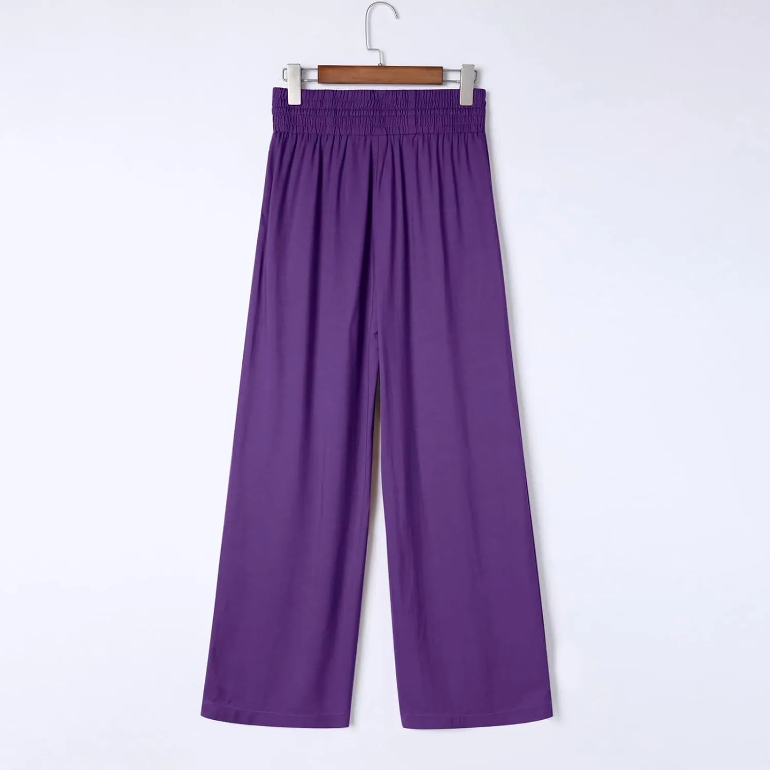 Women's Wide Leg Lounge Pants Summer High Waist Drawstring Loose Light Weight Fit Casual Trousers Comfy Palazzo Pants 2024